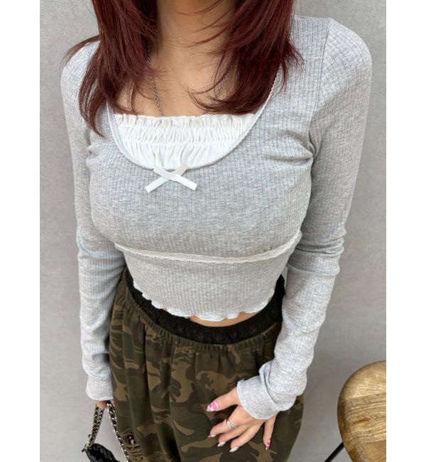 EVRIS「レイヤードフリルトップス」|Tシャツ・カットソー|