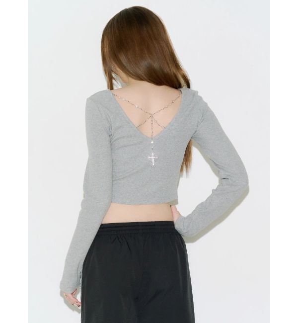 EVRIS「BACK CHARM ロングスリーブトップス」|Tシャツ・カットソー|