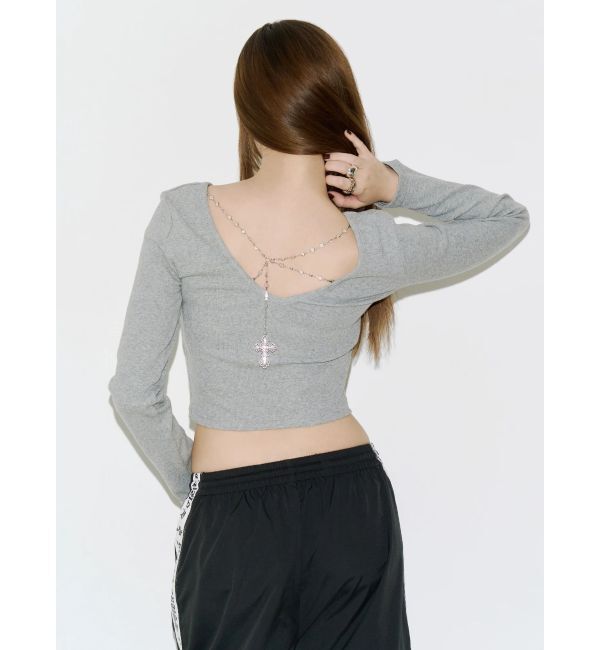 EVRIS「BACK CHARM ロングスリーブトップス」|Tシャツ・カットソー|