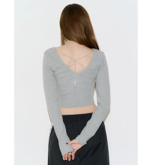 EVRIS「BACK CHARM ロングスリーブトップス」|Tシャツ・カットソー|