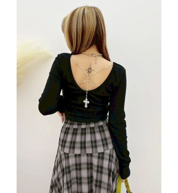 EVRIS「BACK CHARM ロングスリーブトップス」|Tシャツ・カットソー|