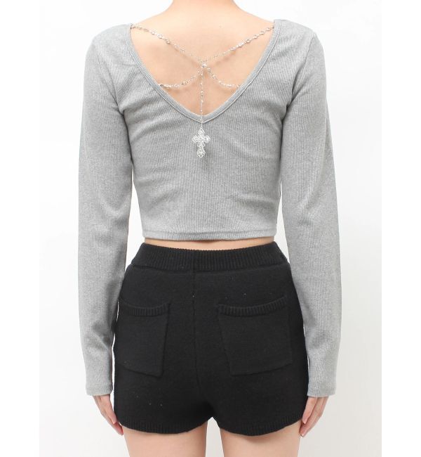 EVRIS「BACK CHARM ロングスリーブトップス」|Tシャツ・カットソー|