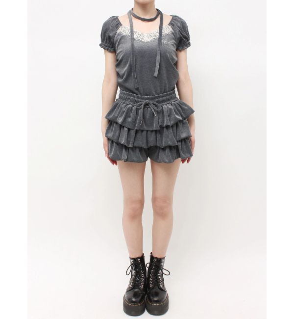 jouetie「ベロアティアードショートパンツ」|スカート|