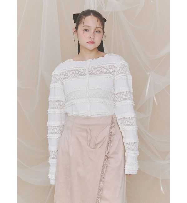 merry jenny「カットレーストップス」|Tシャツ・カットソー|アイボリー