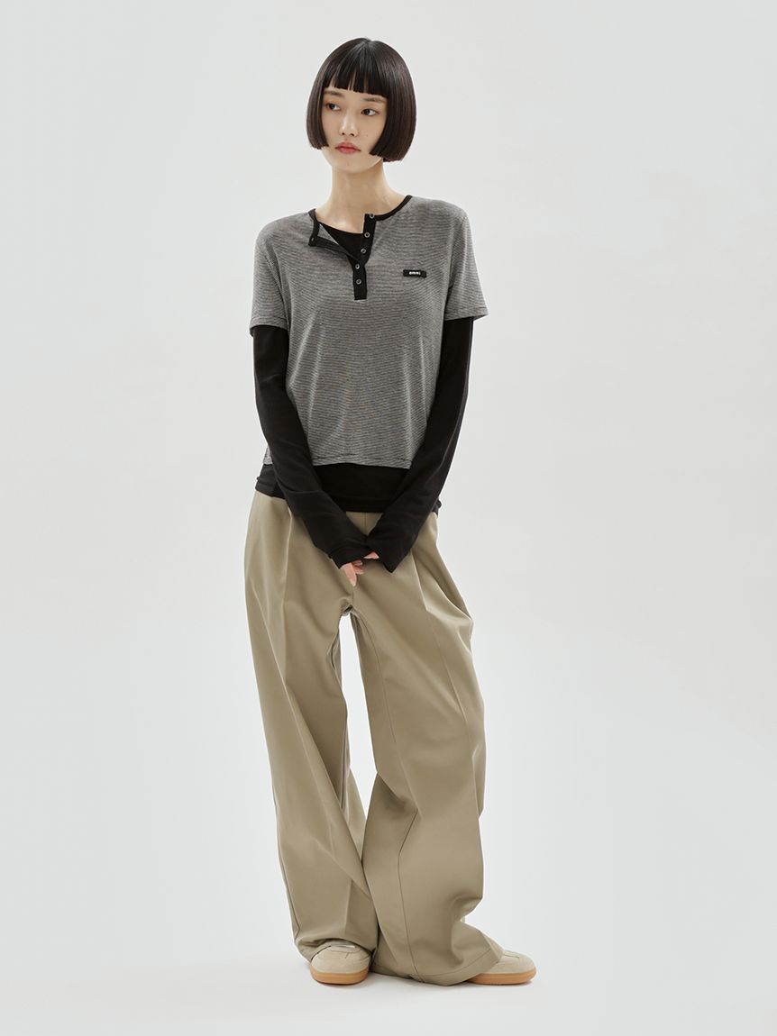 emmi atelier「【Dickies(R)&times;emmi】タックワイドパンツ」|チノ|