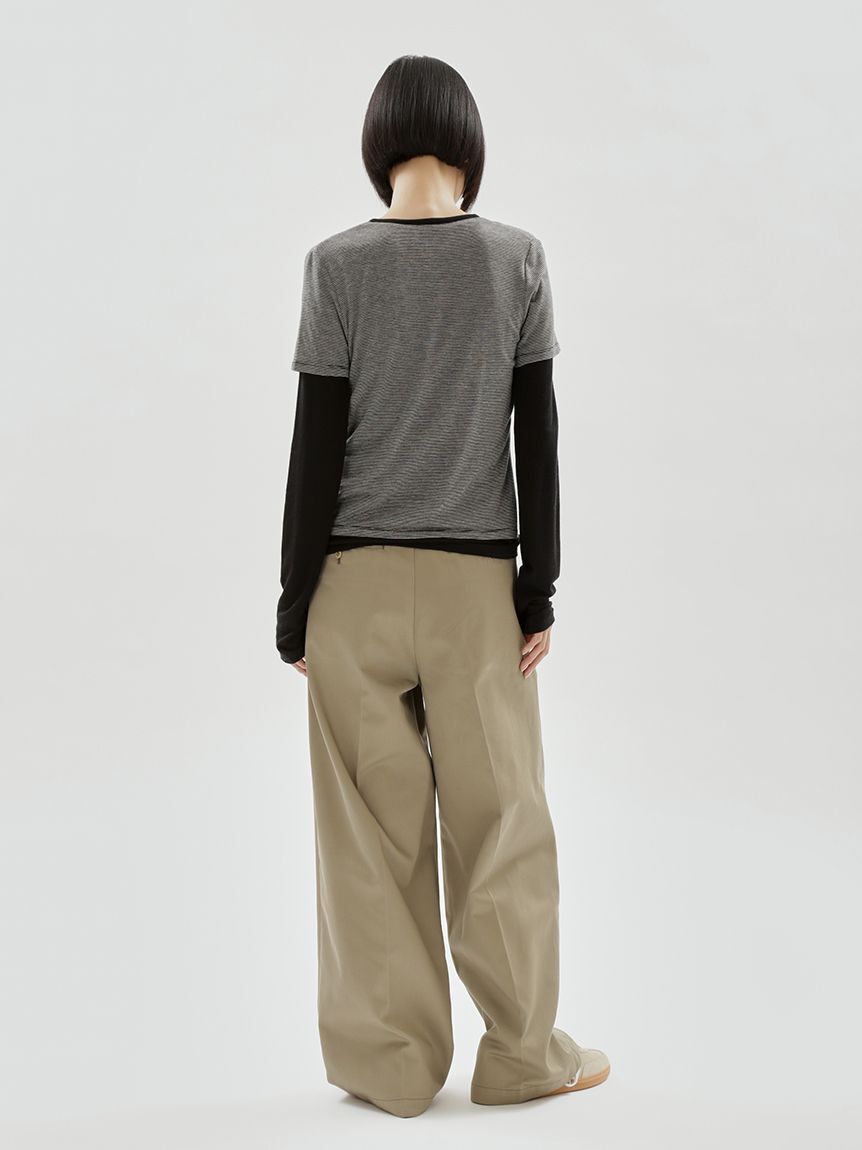 emmi atelier「【Dickies(R)&times;emmi】タックワイドパンツ」|チノ|
