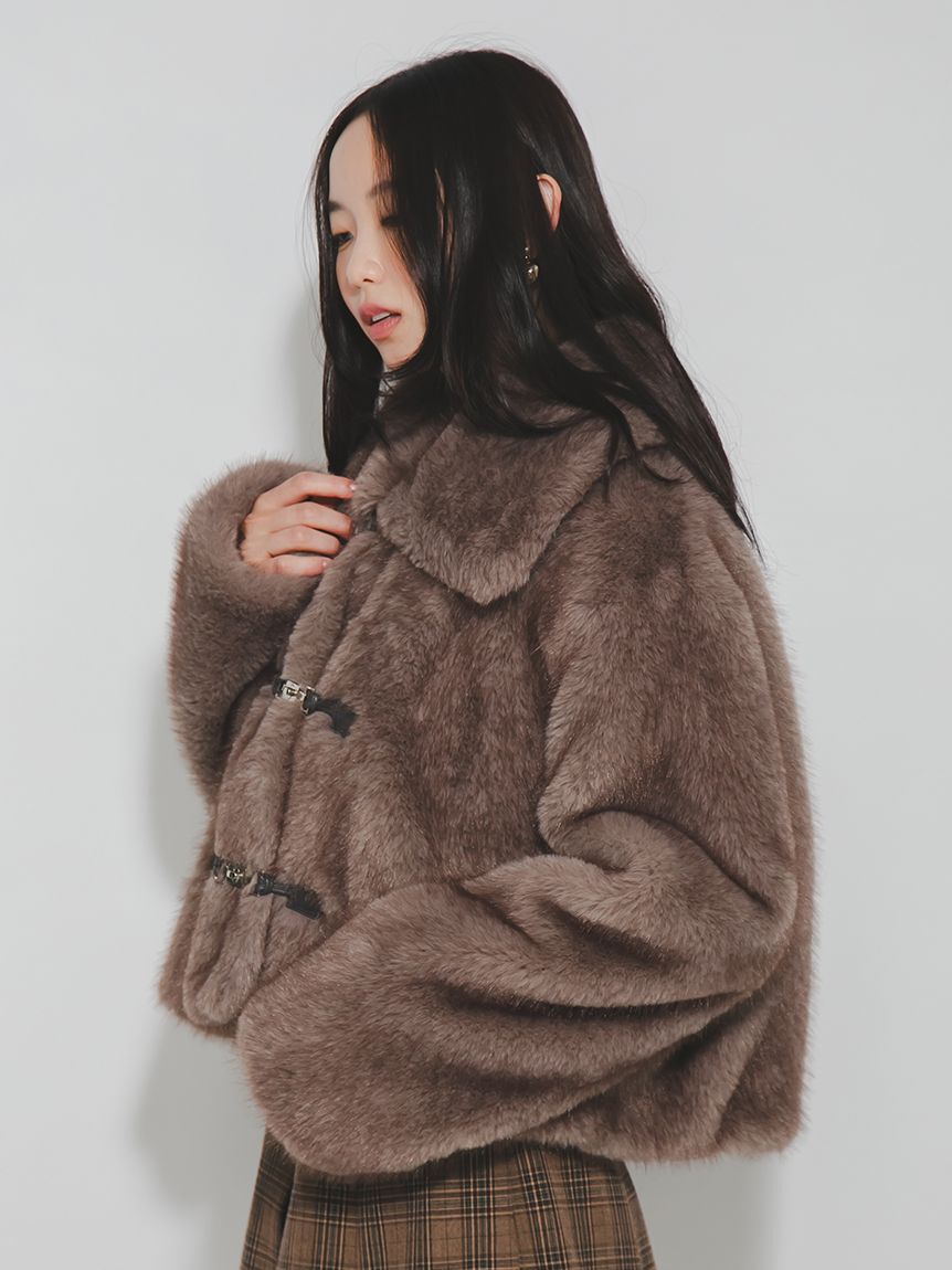 FURFUR「ビッグカラーエコファーショートコート」|その他|
