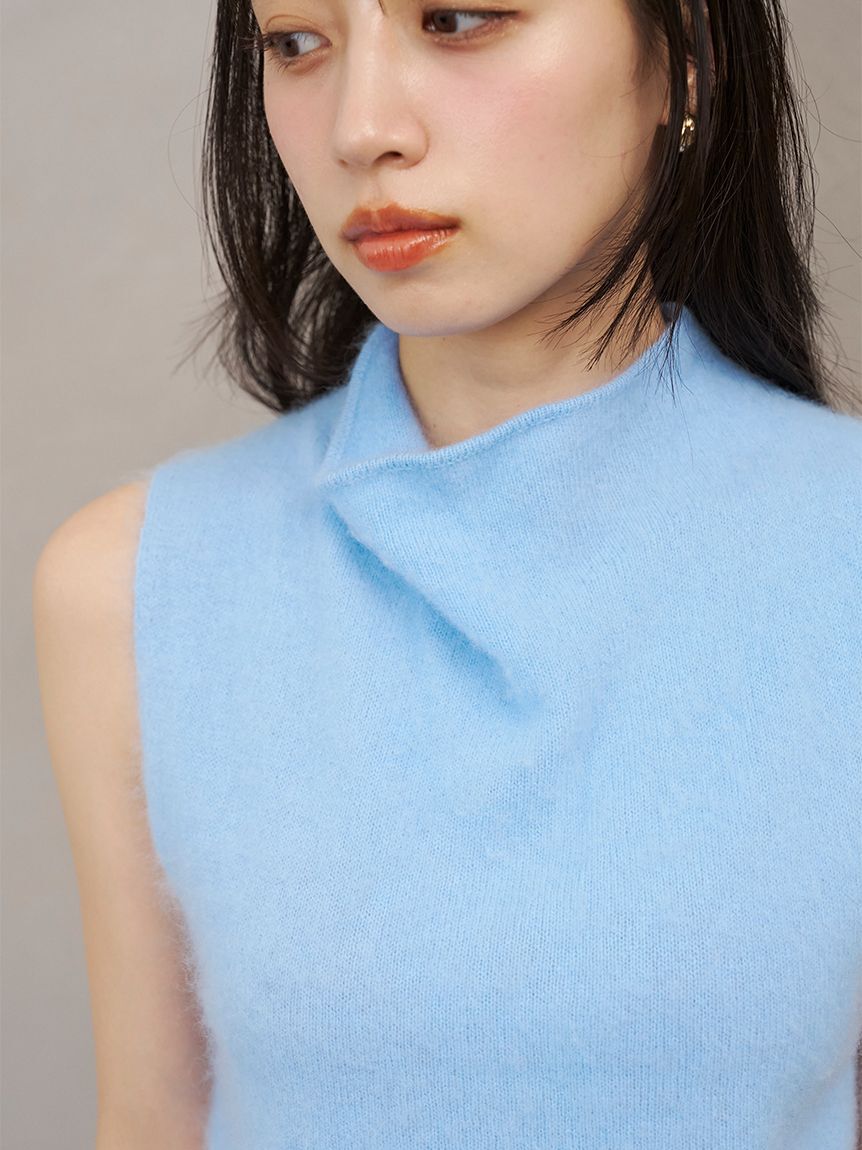 SNIDEL「【HIGH QUALITY】ウールミンクノースリプルオーバー」|Tシャツ・カットソー|