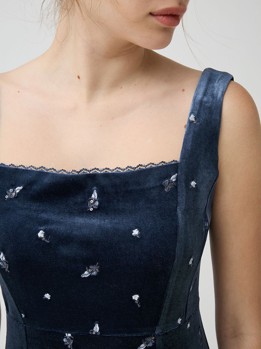LILY BROWN「ベロア刺繍ワンピース」|ワンピース|