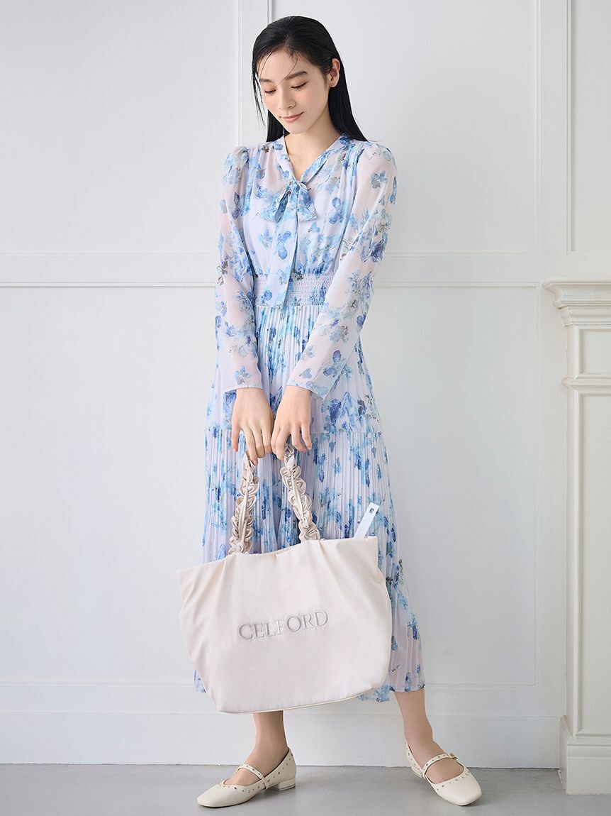 CELFORD「【プリュメル】フリルラメ刺繍トートバッグ（wide）」|トートバッグ|