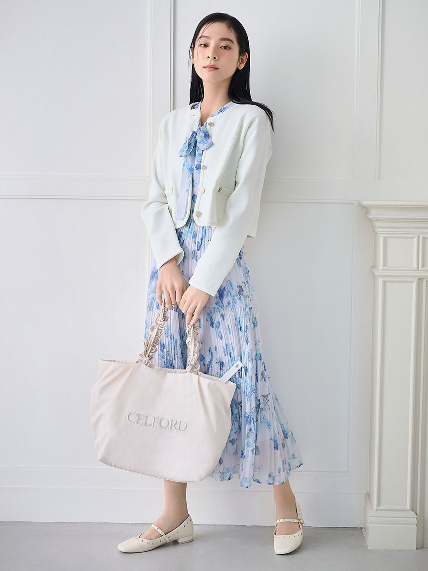CELFORD「【プリュメル】フリルラメ刺繍トートバッグ（wide）」|トートバッグ|
