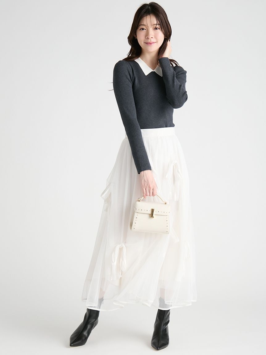 CELFORD「【洗える】カシミヤ混衿付きニットプルオーバー」|ニット・セーター|