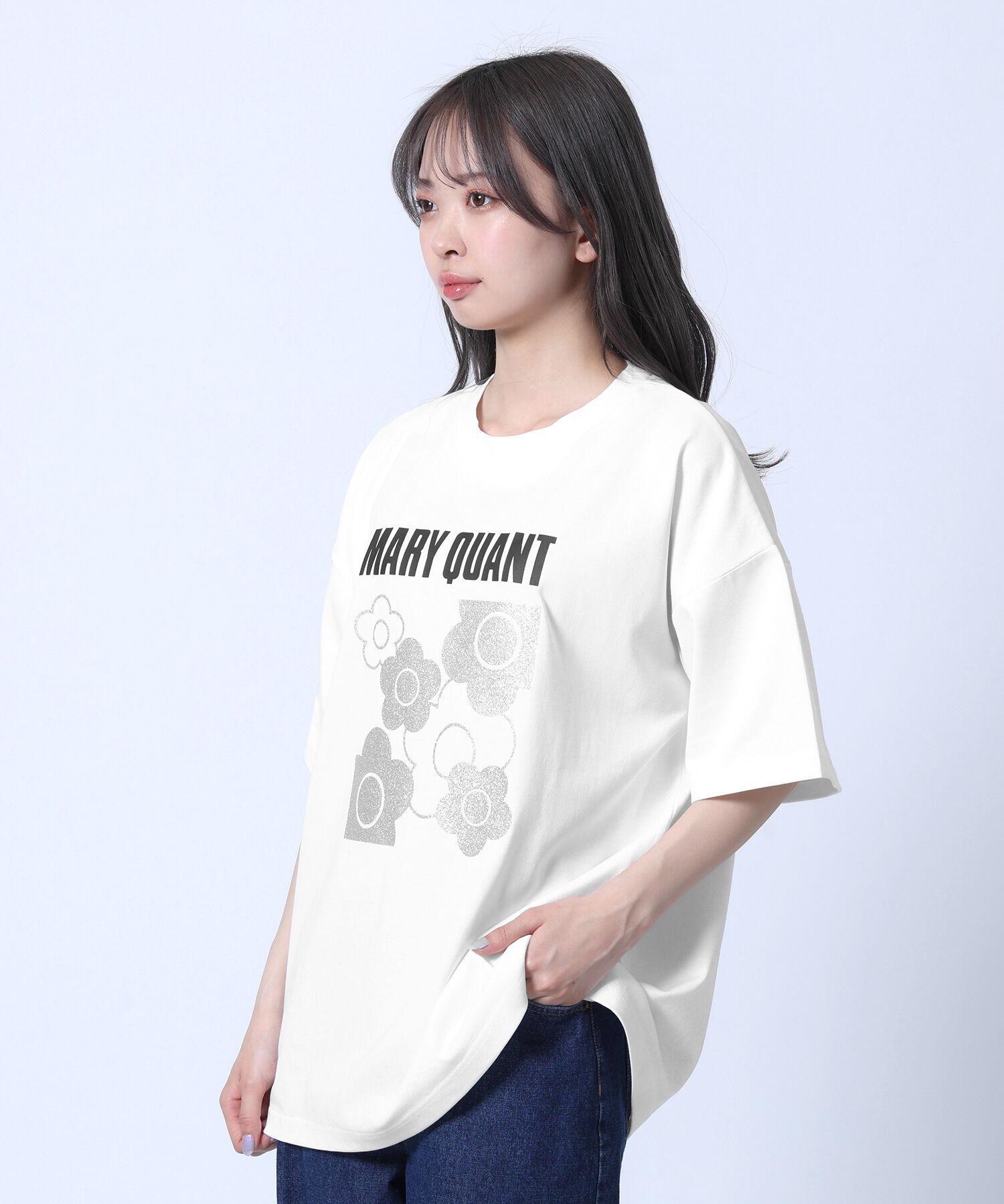 MARY QUANT「ラメデイジー Tシャツ」|Tシャツ・カットソー|ホワイト