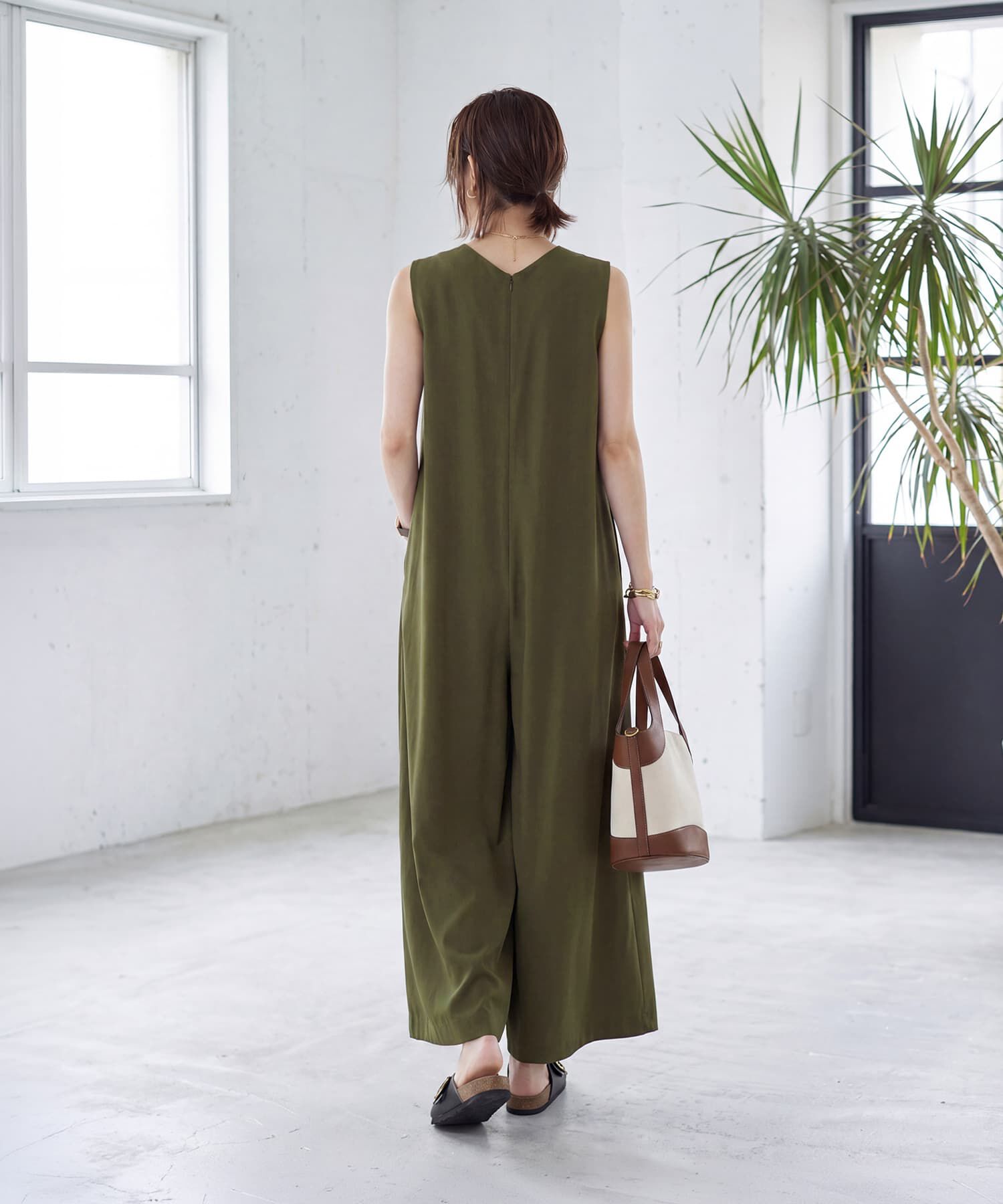 STYLE DELI「さらさらツイル生地スタイリッシュサロペット」|オールインワン|