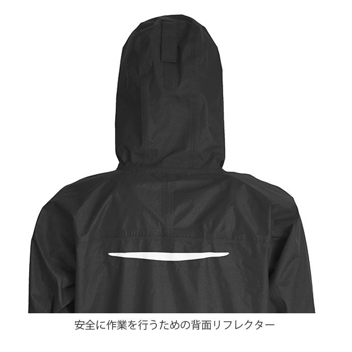 BACKYARD FAMILY「レインウェア メンズ 上下 通販 通勤 通学 自転車 雨合羽 カッパ シンプル ブラック 黒」|レインコート|