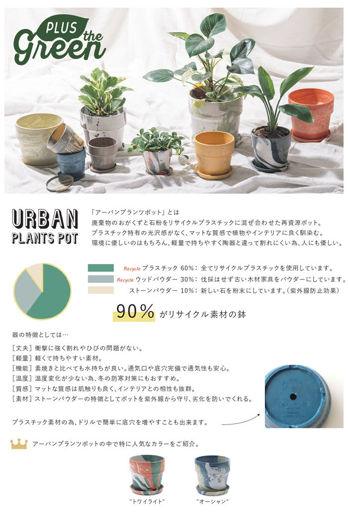 BACKYARD FAMILY「植木鉢 プラスチック お洒落 4号 通販 プランター おしゃれ 植木 鉢 ポット 花鉢 4号鉢」|その他|