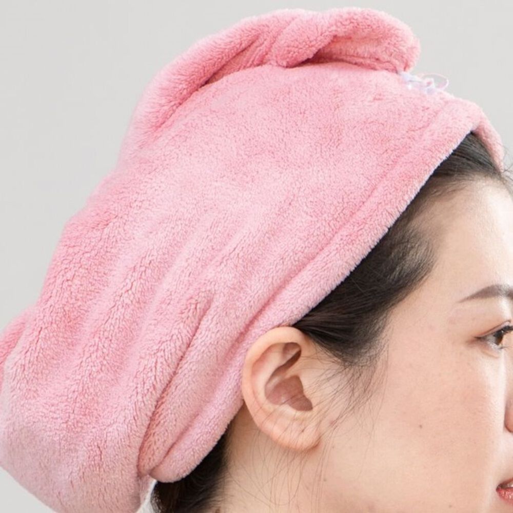 BACKYARD FAMILY「シャワーキャップ マイクロファイバー 通販 タオルキャップ ドライヘアキャップ ドライキャップ」|その他|ピンク1