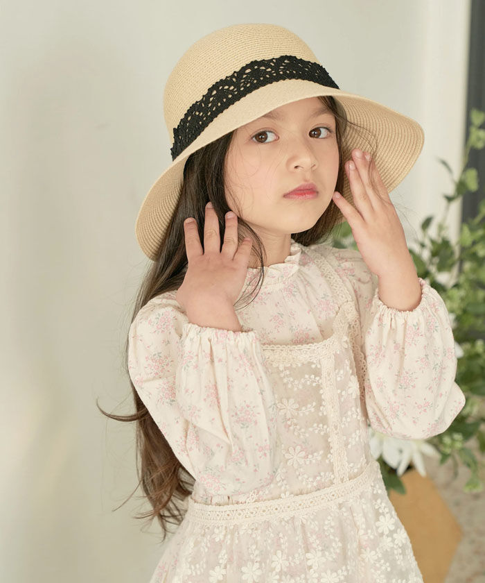BACKYARD FAMILY「麦わら帽子 キッズ 女の子 通販 ストローハット 麦わら 帽子 リボン ストロー ハット 子供」|その他|