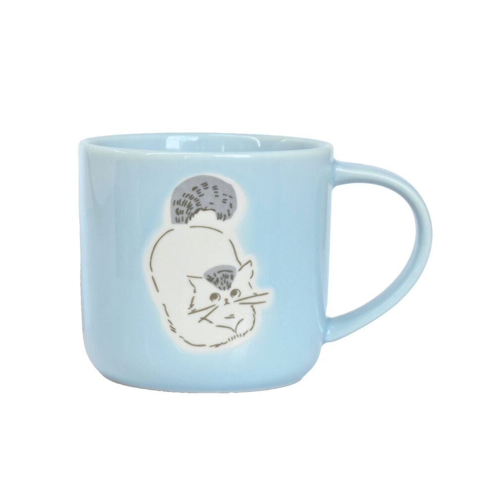 BACKYARD FAMILY「マグカップ 猫柄 通販 日本製 マグ カップ スープカップ 陶磁器 コップ 大きめ 350ml」|グラス・マグカップ|ブルー1