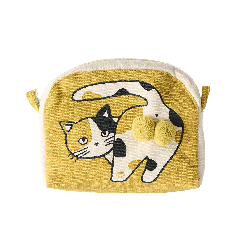 AND PACKABLE「ニャンタマポーチ AND PACKABLE 通販 ミニポーチ 猫 小物入れ かわいい ねこ ネコ」|ポーチ|ベージュ1