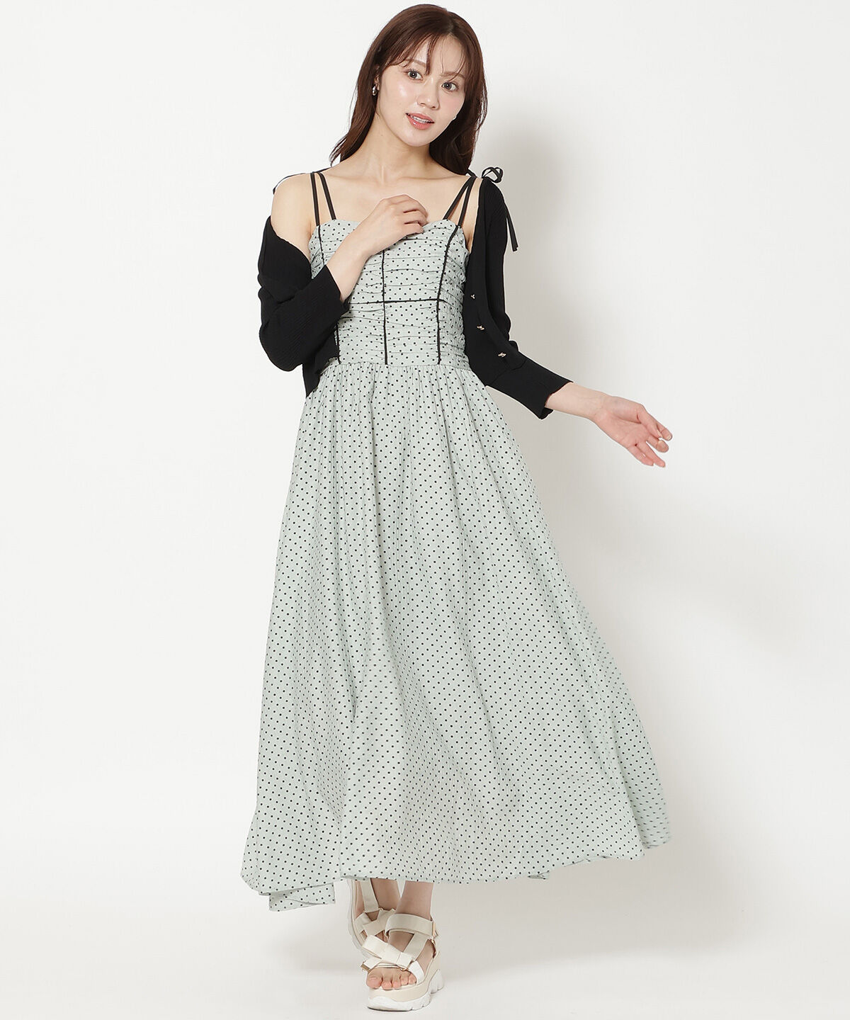 WILLSELECTION「リボンショルダーギャザーキャミワンピース」|ワンピース|