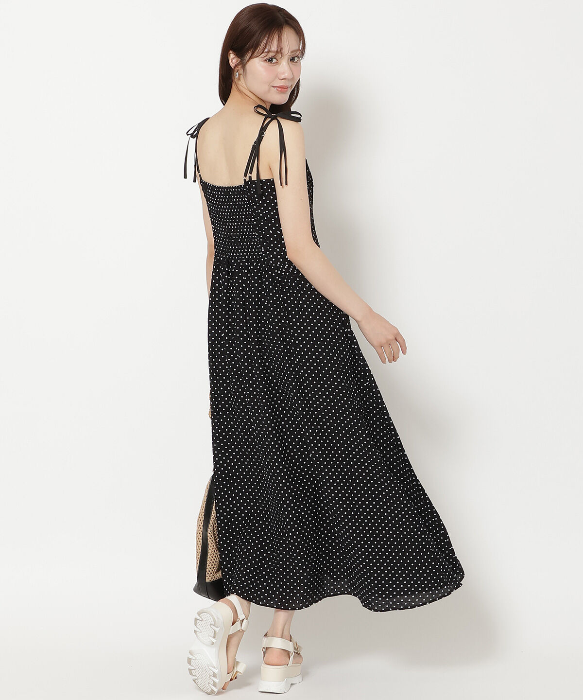 WILLSELECTION「リボンショルダーギャザーキャミワンピース」|ワンピース|