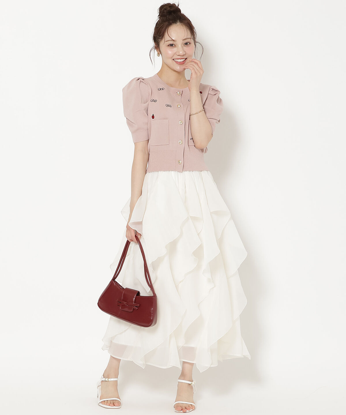 WILLSELECTION「WILLSELECTION&times;HELLO KITTY 刺繍ニットカーディガン」|カーディガン|