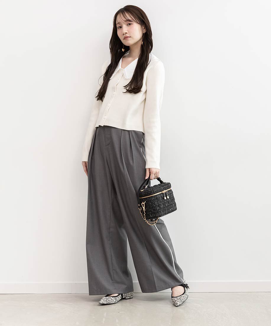  「【SUSTAINABLE】リボンベルトニットフラットパンプス」|パンプス|