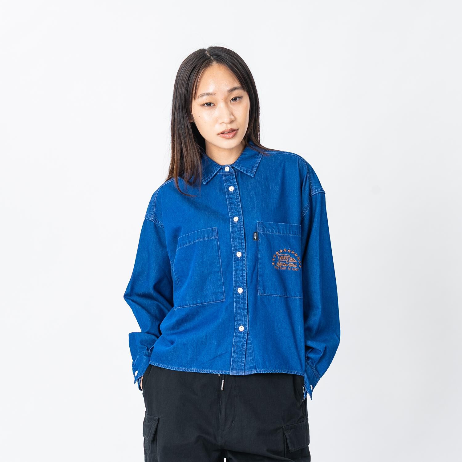 VANS「【VANSｱﾊﾟﾚﾙ(WJ)】W EMBROIDERY DENIM SHIRT」|Tシャツ・カットソー|