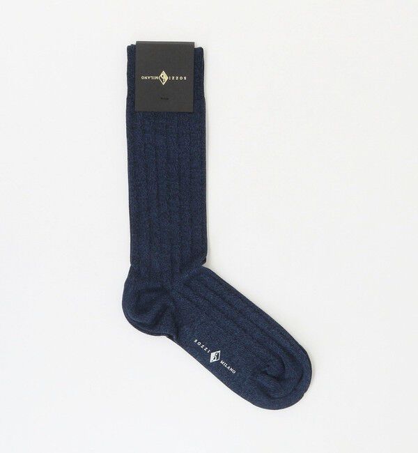 UNITED ARROWS「＜SOZZI＞メランジ リブソックス」|ソックス|NAVY