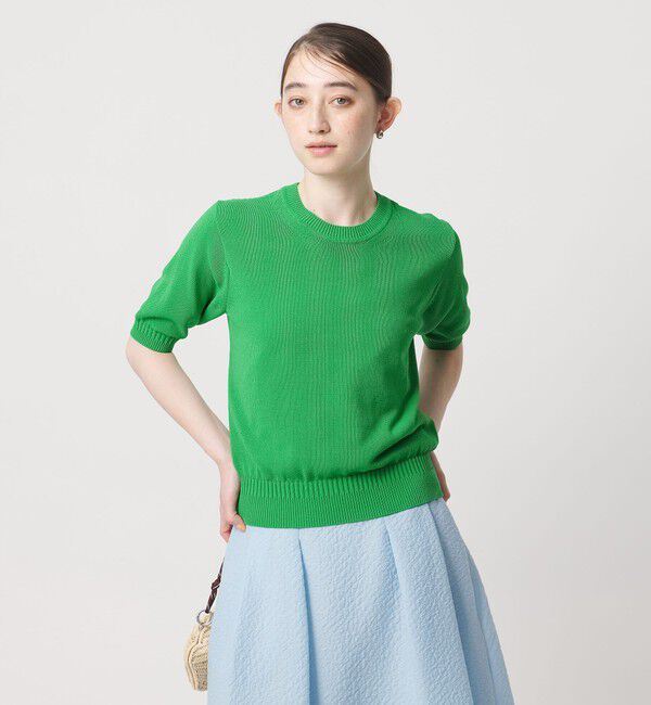 UNITED ARROWS「クルーネック ベーシック ショートスリーブ ニット ‐ウォッシャブル‐」|ニット・セーター|KELLY