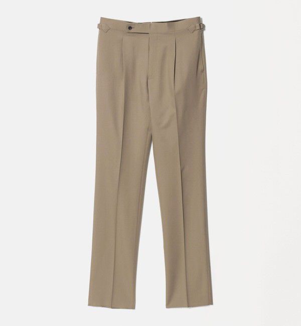 UNITED ARROWS「カバートクロス ツイル サイドアジャスター 1プリーツ テーパード スラックス」|チノ|