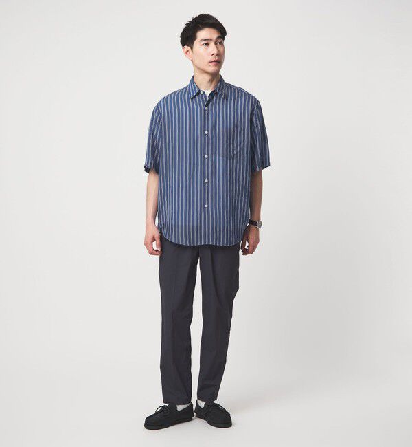 UNITED ARROWS green label relaxing「フィブリル ストライプ ジャストルーズ 半袖 シャツ」|シャツ・ブラウス|