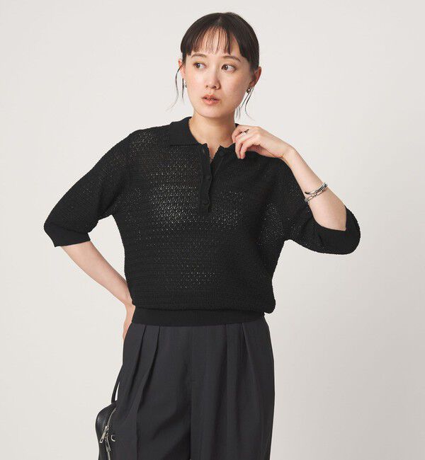 UNITED ARROWS green label relaxing「エリツキ ショートスリーブ ニット」|ニット・セーター|