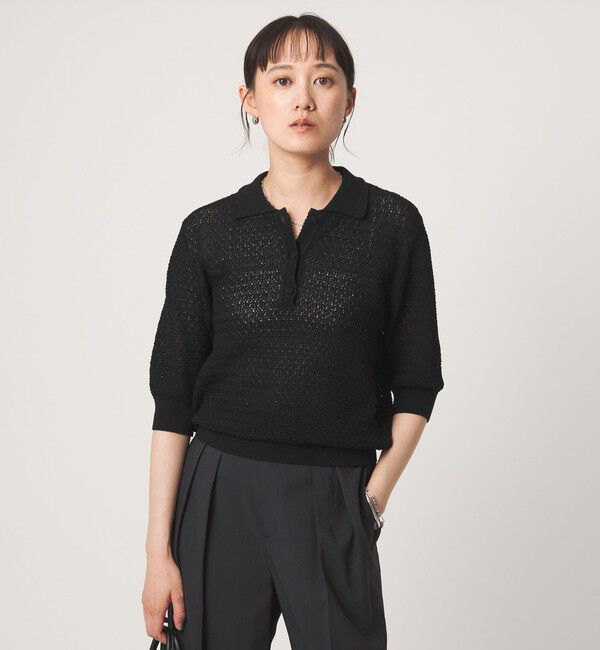 UNITED ARROWS green label relaxing「エリツキ ショートスリーブ ニット」|ニット・セーター|