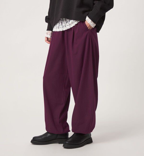 UNITED ARROWS green label relaxing「【WEB限定】＜at ease＞ バルーン パンツ マシンウォッシャブル ストレッチ 帯電防止」|その他|WINE