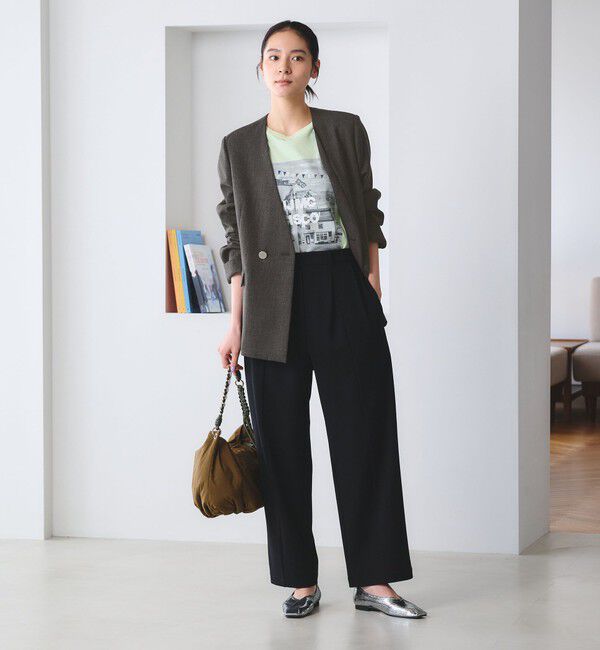 BEAUTY&YOUTH UNITED ARROWS「【WEB限定 Wardrobe DAILY MINIMAL】メランジ ダブルノーカラージャケット ウォッシャブル」|ノーカラージャケット|