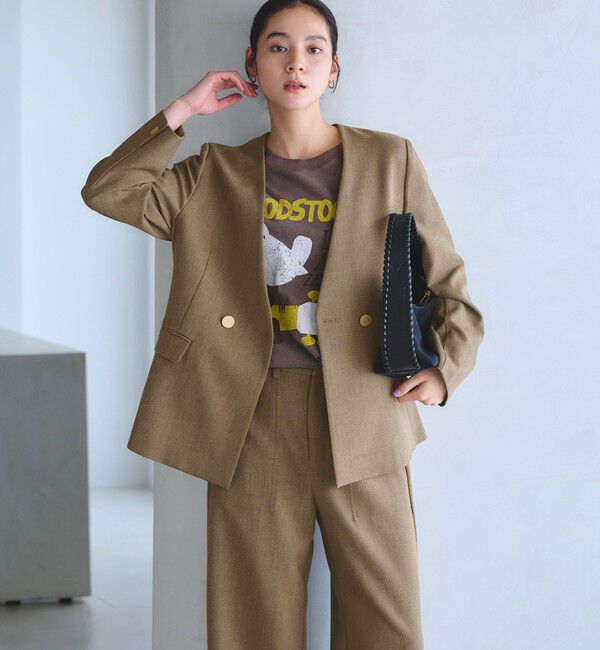 BEAUTY&YOUTH UNITED ARROWS「【WEB限定 Wardrobe DAILY MINIMAL】メランジ ダブルノーカラージャケット ウォッシャブル」|ノーカラージャケット|MOCA