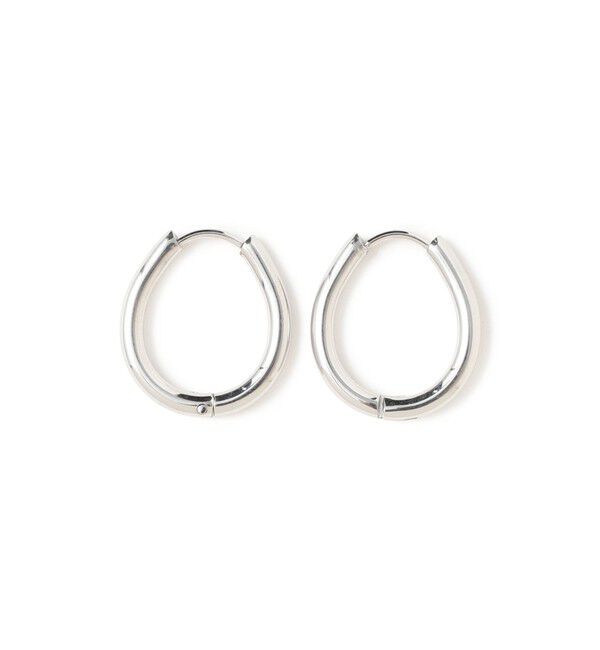 Ray BEAMS 「ステンレス オーバル フープ ピアス」|ピアス|SILVER