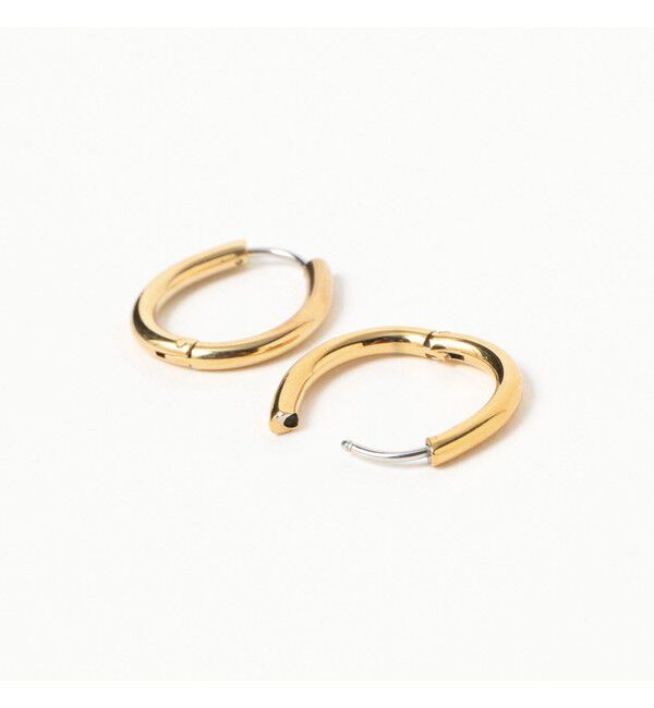 Ray BEAMS 「ステンレス オーバル フープ ピアス」|ピアス|