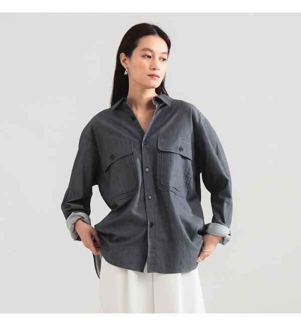 BEAMS SELECTION for WOMEN「【別注】:colon &times; Demi-Luxe BEAMS / コンパクト コットン シャツ」|シャツ・ブラウス|BLACK