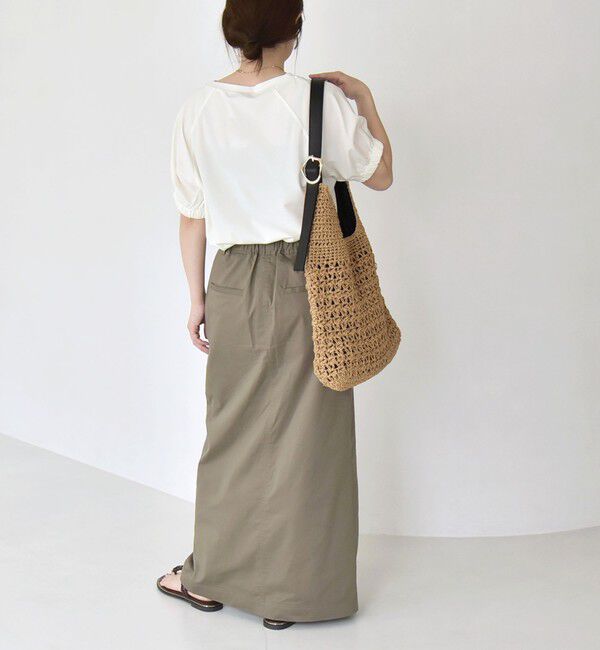 quaranciel「quaranciel:〈洗濯機可能〉シルク ミックス パフ スリーブ プルオーバー」|Tシャツ・カットソー|
