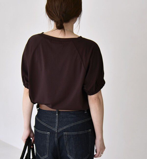 quaranciel「quaranciel:〈洗濯機可能〉シルク ミックス パフ スリーブ プルオーバー」|Tシャツ・カットソー|