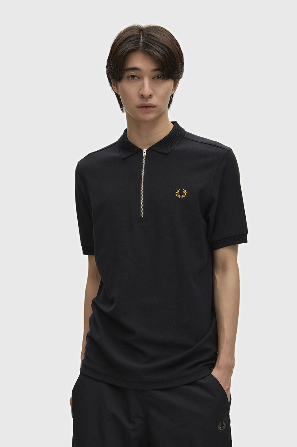 FRED PERRY 「FRED PERRY／Crepe Pique Polo Shirt／クレープ鹿の子ポロシャツ」|ポロシャツ|BLACK