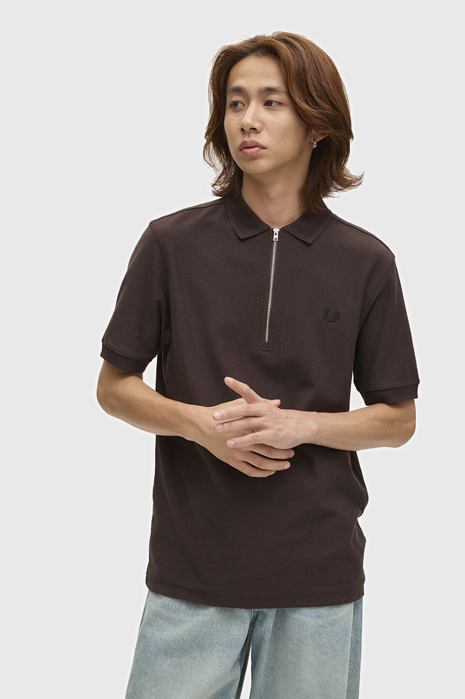 FRED PERRY 「FRED PERRY／Crepe Pique Polo Shirt／クレープ鹿の子ポロシャツ」|ポロシャツ|RICH BROWN