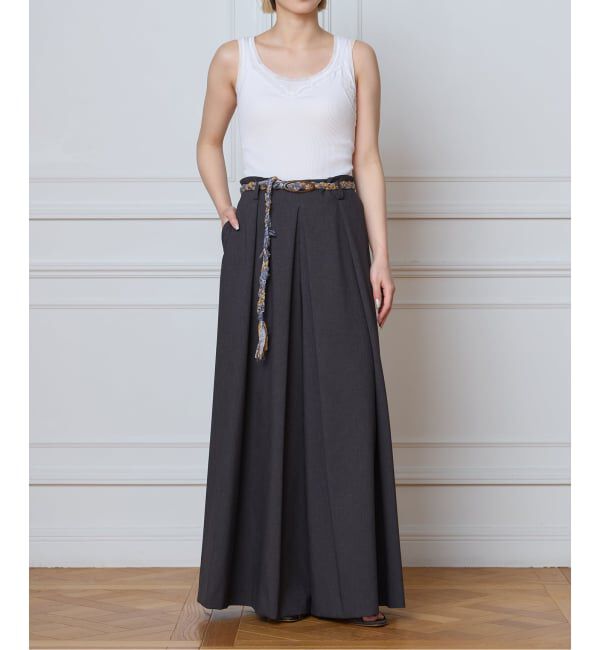 IENA LA BOUCLE「《洗濯機洗い可》IENA LA BOUCLE ウーステッドライクタックパンツ」|その他|