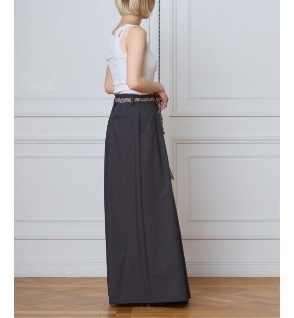 IENA LA BOUCLE「《洗濯機洗い可》IENA LA BOUCLE ウーステッドライクタックパンツ」|その他|