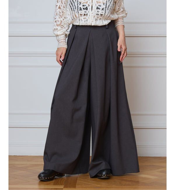 IENA LA BOUCLE「《洗濯機洗い可》IENA LA BOUCLE ウーステッドライクタックパンツ」|その他|