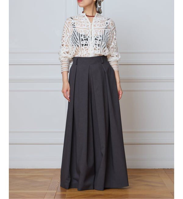 IENA LA BOUCLE「《洗濯機洗い可》IENA LA BOUCLE ウーステッドライクタックパンツ」|その他|