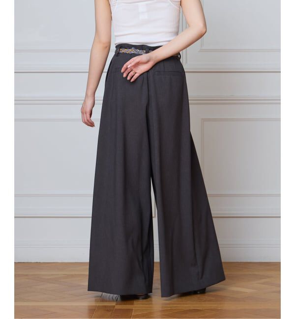 IENA LA BOUCLE「《洗濯機洗い可》IENA LA BOUCLE ウーステッドライクタックパンツ」|その他|